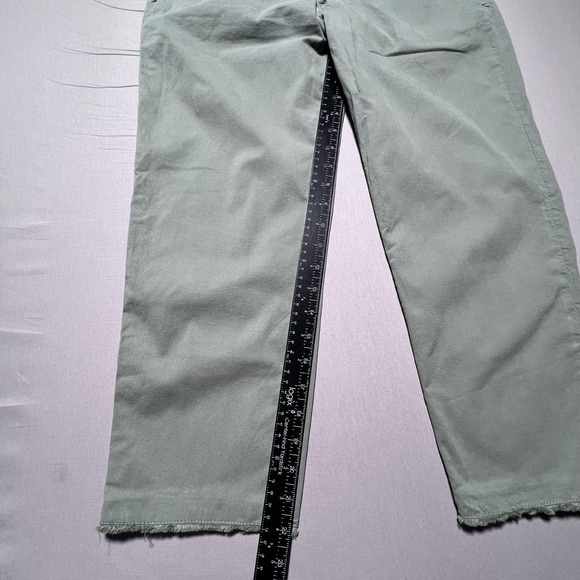 Frank & Eileen Wicklow Pants Womens 10 Green Cropped Raw‎ Hem Chino Made in USA - Picture 15 of 16